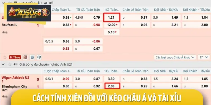 Công thức tính tiền cách chơi kèo xiên đối với kèo châu Á và Tài Xỉu