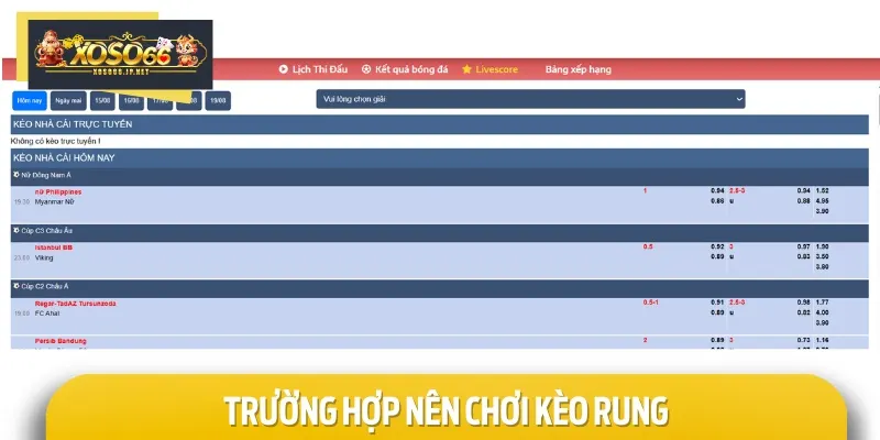 Những trường hợp bet thủ nên Chơi kèo rung hiệu quả để tránh gặp rủi ro