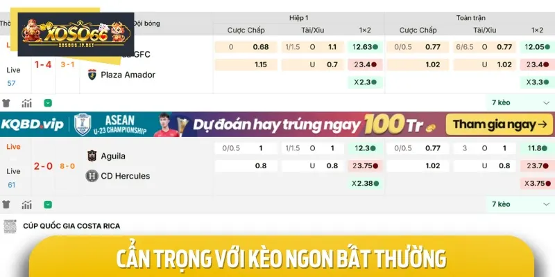 Hãy thật cẩn trọng với các bẫy kèo dụ bóng đá như ngon bất thường